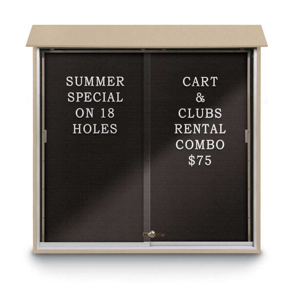 United Visual Products Outdoor Enclosed Combo Board, 72"x36", Bronze Frame/Grey & Cork UVCB7236ODBZ-GREY-CORK - main